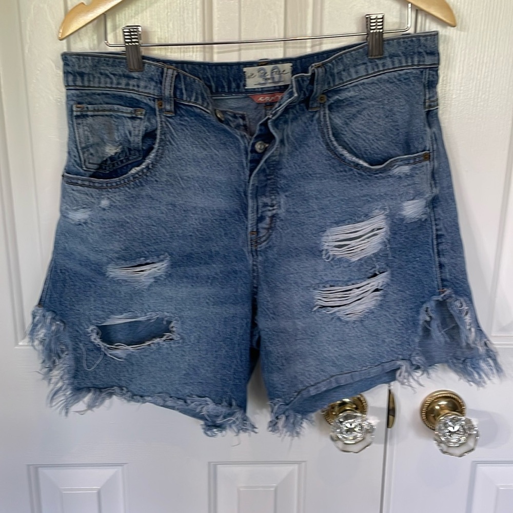 Free People We the Free Denim Distressed Shorts. Size 30. Excellent condition.